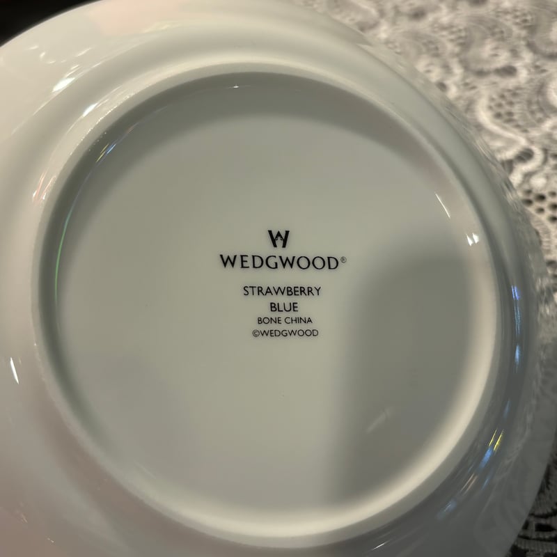 WEDGWOOD ストロベリーブルー カップ&ソーサ 2客セット 箱付き
