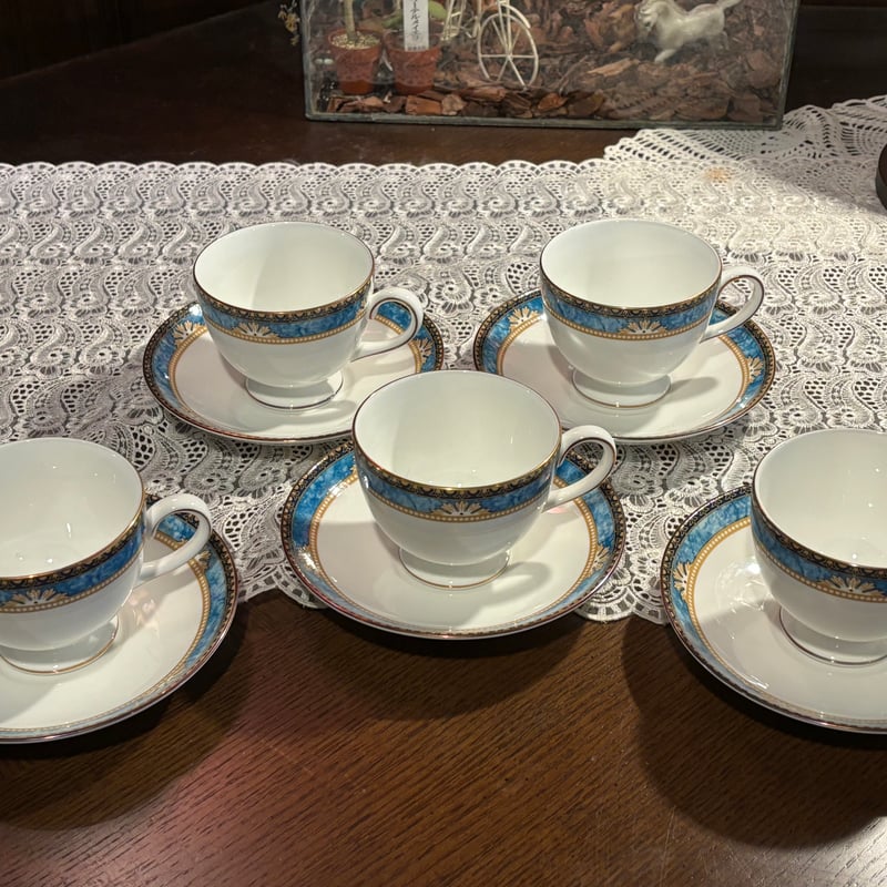WEDGWOOD CURZON ウェッジウッドカーゾン カップ&ソーサー5客 WEDGWOOD CURZON ウェッジウッドカーゾン カップ&ソーサー5客