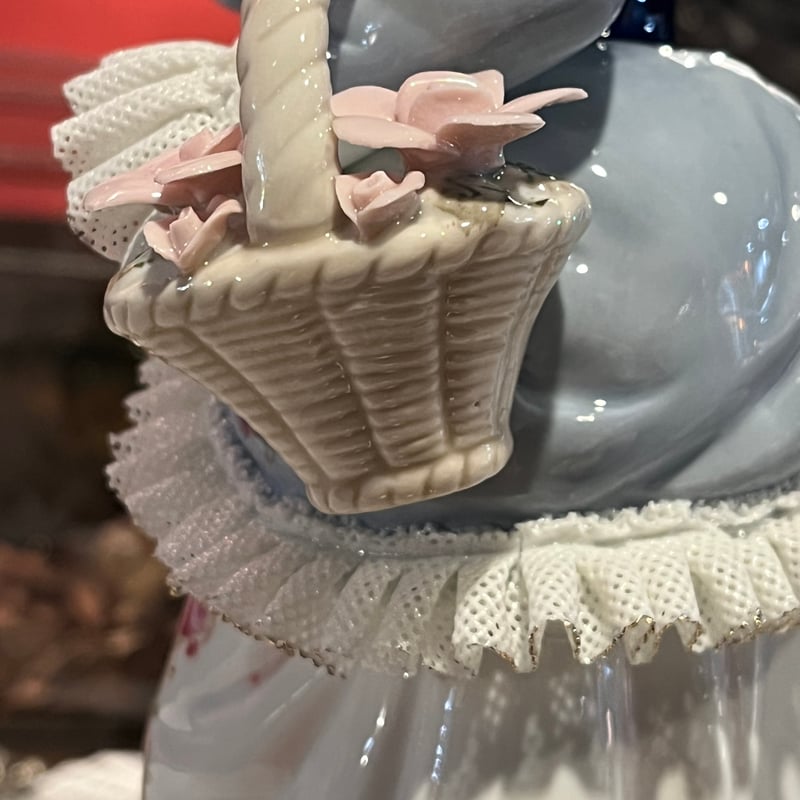THE TK Collection レース陶器ドール「花籠持ちレディー」 日本 THE TK Collection レース陶器ドール「花籠持ちレディー」 日本