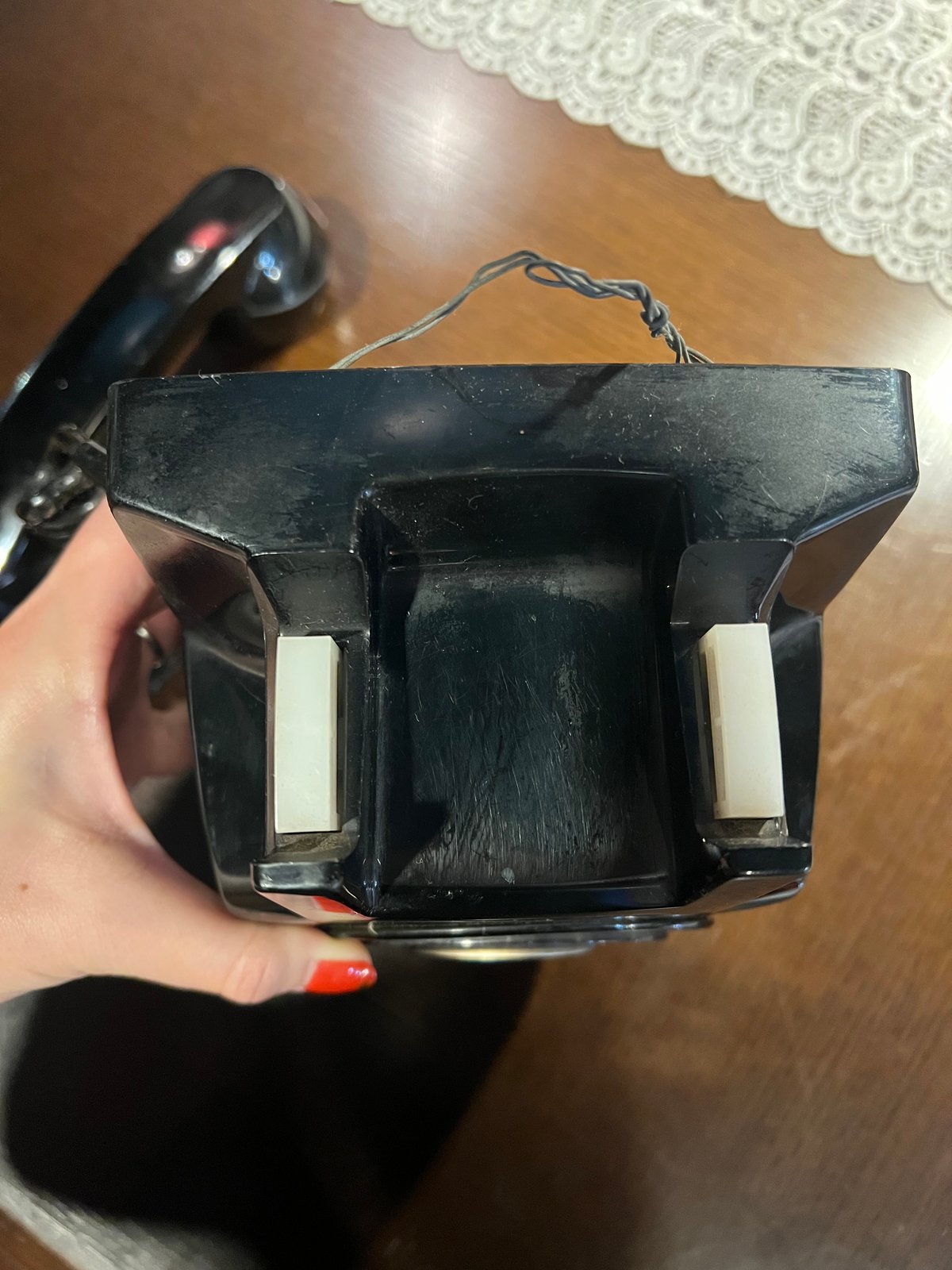 昭和レトロ】壁掛け式ダイヤル黒電話 | アンティーク家具と喫茶