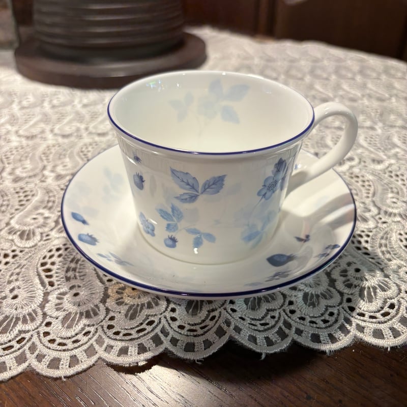 WEDGWOOD ストロベリーブルー カップ&ソーサ 2客セット 箱付き