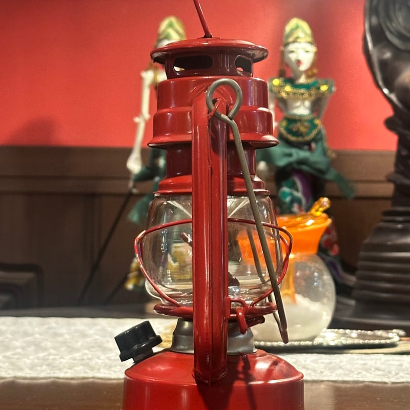 レトロ 電池式ランタン レッド | アンティーク家具と喫茶キャバレーの