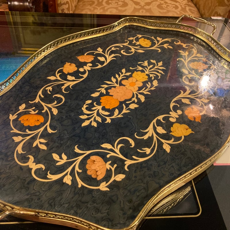 イタリア製　象嵌トレイ　アンティーク イタリア製 象嵌トレイ アンティーク イタリア製 象嵌トレイ