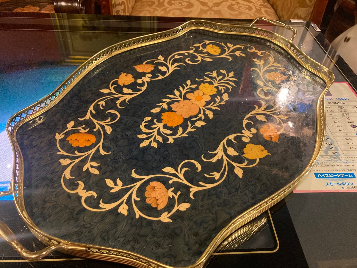 イタリア製 象嵌のトレー | アンティーク家具と喫茶キャバレーのネット