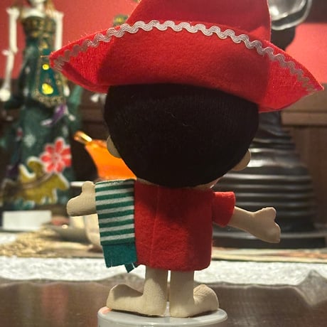 昭和レトロ　ナショナル坊や　布製　メキシカンスタイル　赤