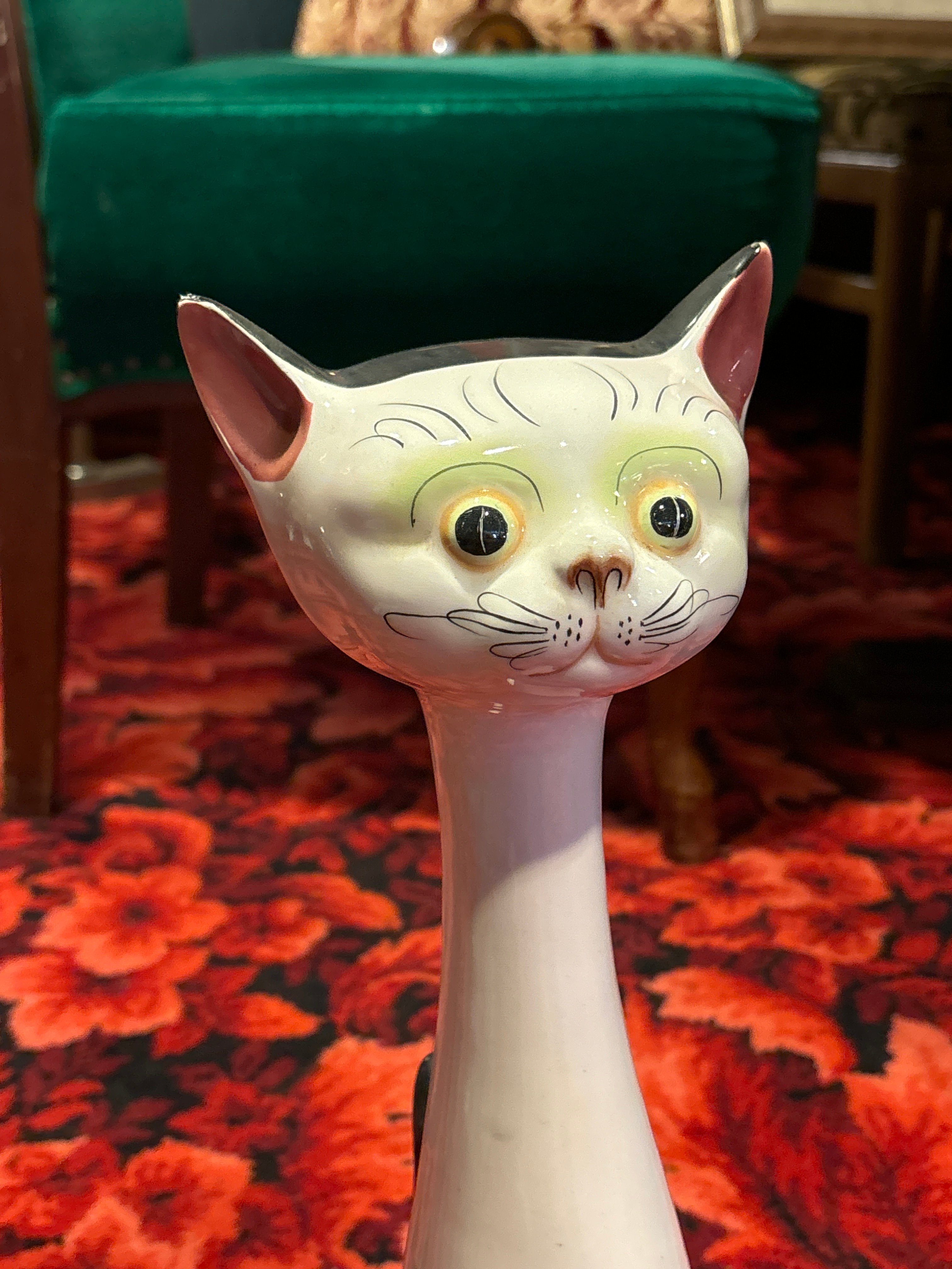 三毛猫 磁器人形 招かない 招き猫 古道具 アンティーク original