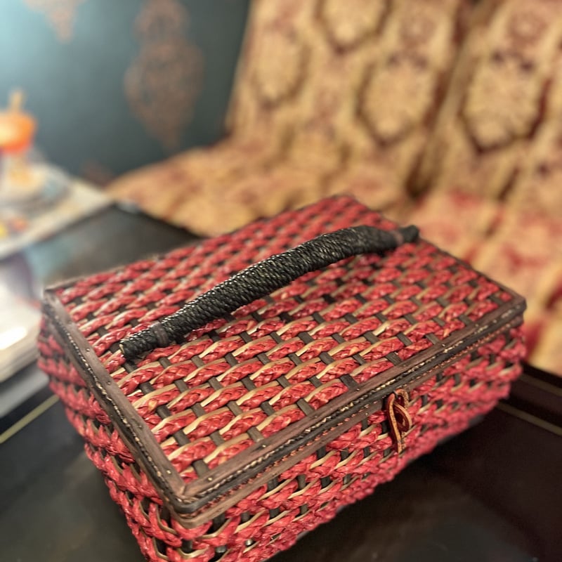 昭和の可愛い裁縫箱 バスケット 小物入れ ソーイングボックス