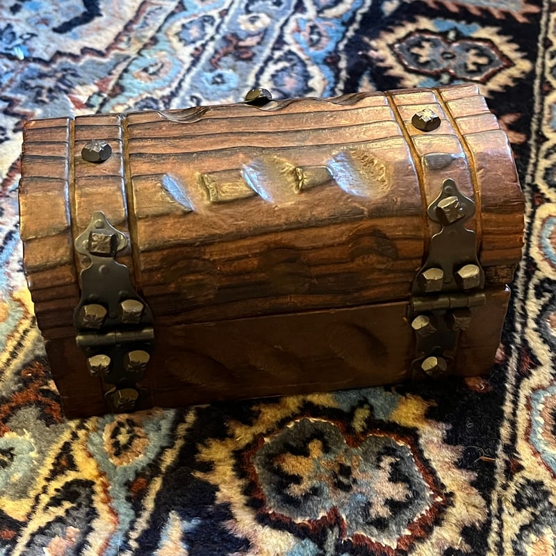 スペイン製 アンティーク 杉の木 小物入れ 施錠可