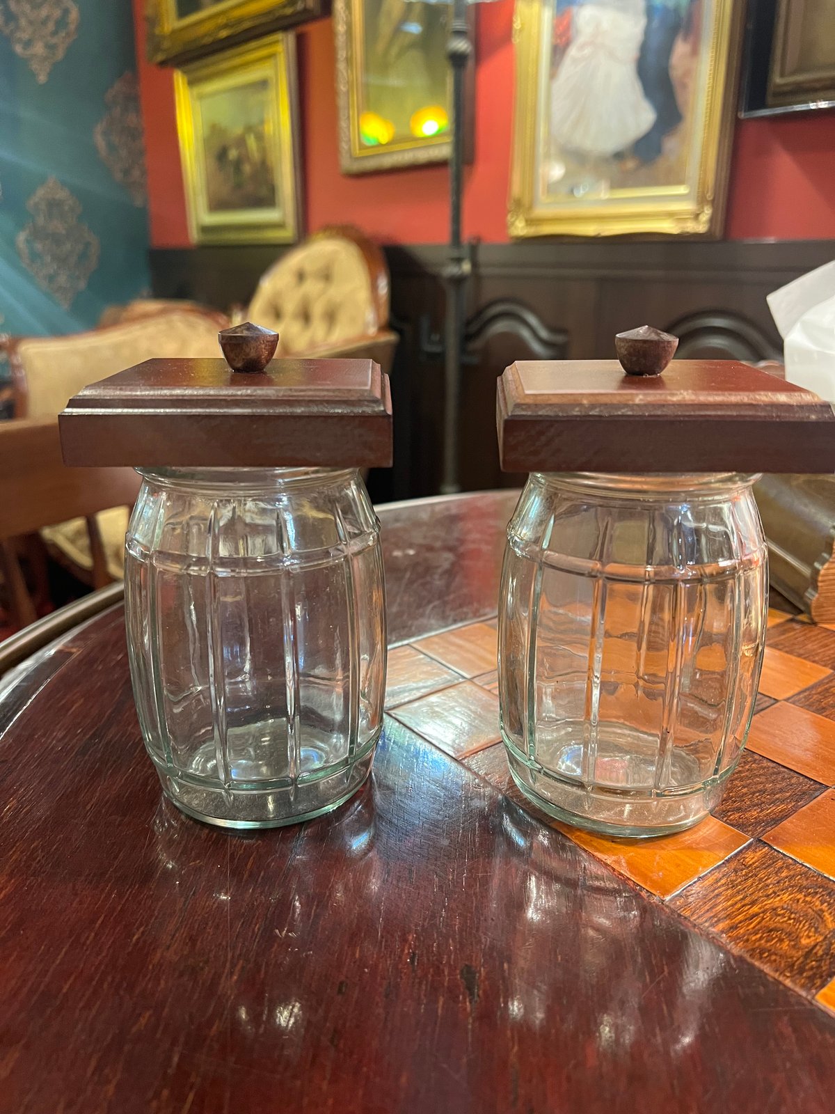 KONO 木製収納付きガラスコーヒーキャニスター | アンティーク家具と