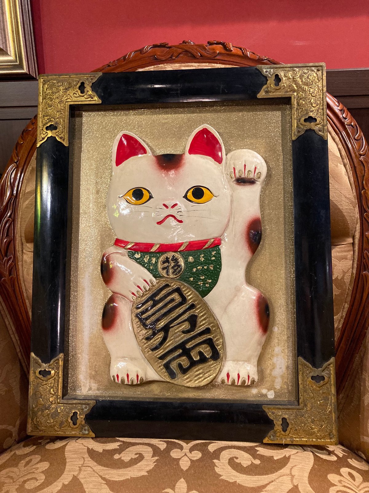 レトロ　招き猫　壁掛け　アンティーク 壁掛け招き猫のお手製髭入れキット 13.CATS.WORKS×YO-CO | iichi 日々 アンティーク雑貨