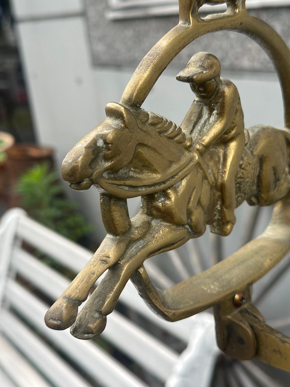 アンティーク 真鍮 馬と騎乗者 フック | アンティーク家具と喫茶