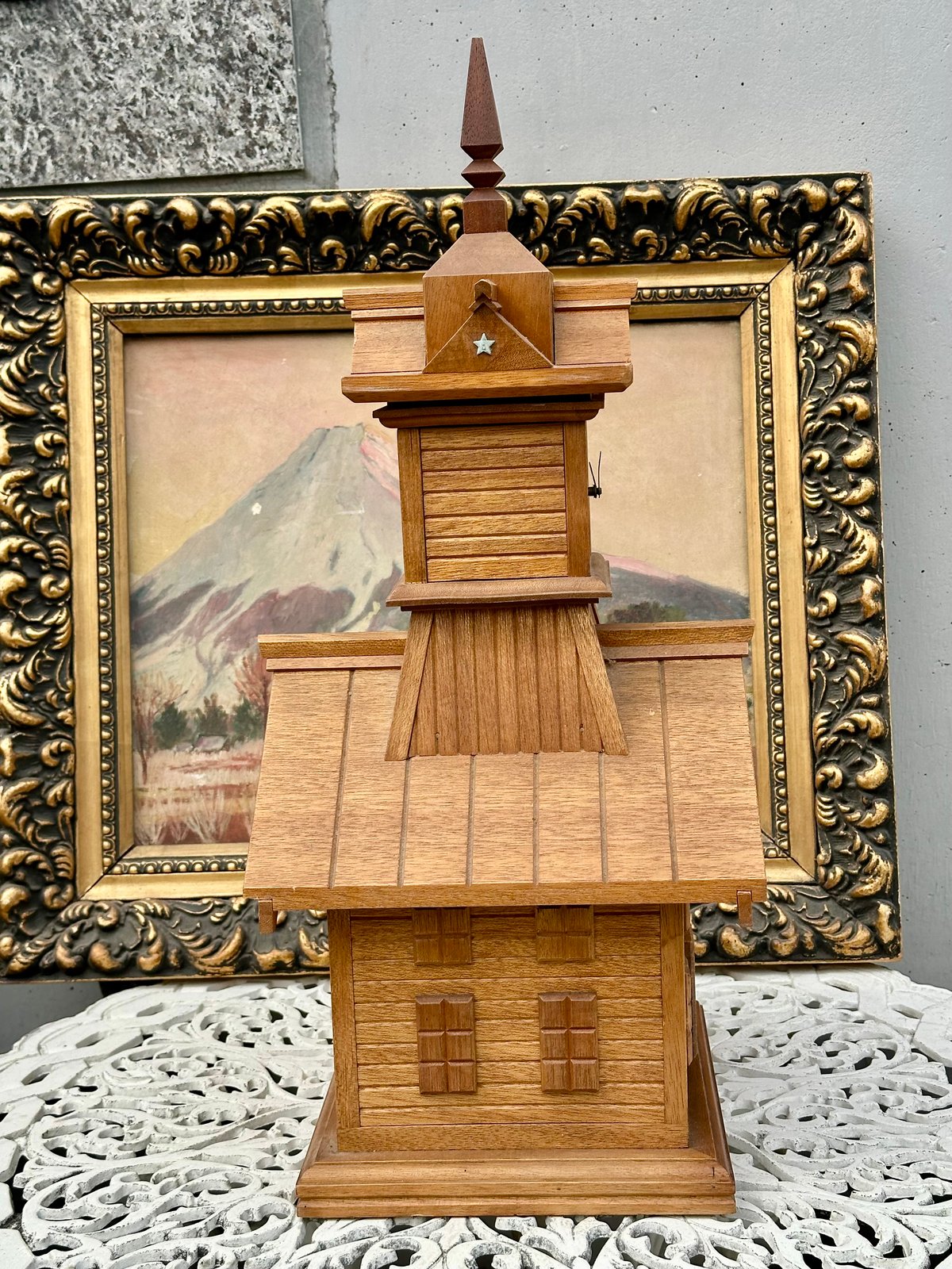 木製時計台の小抽斗 小引き出し 収納箱 (札幌時計台) | アンティーク