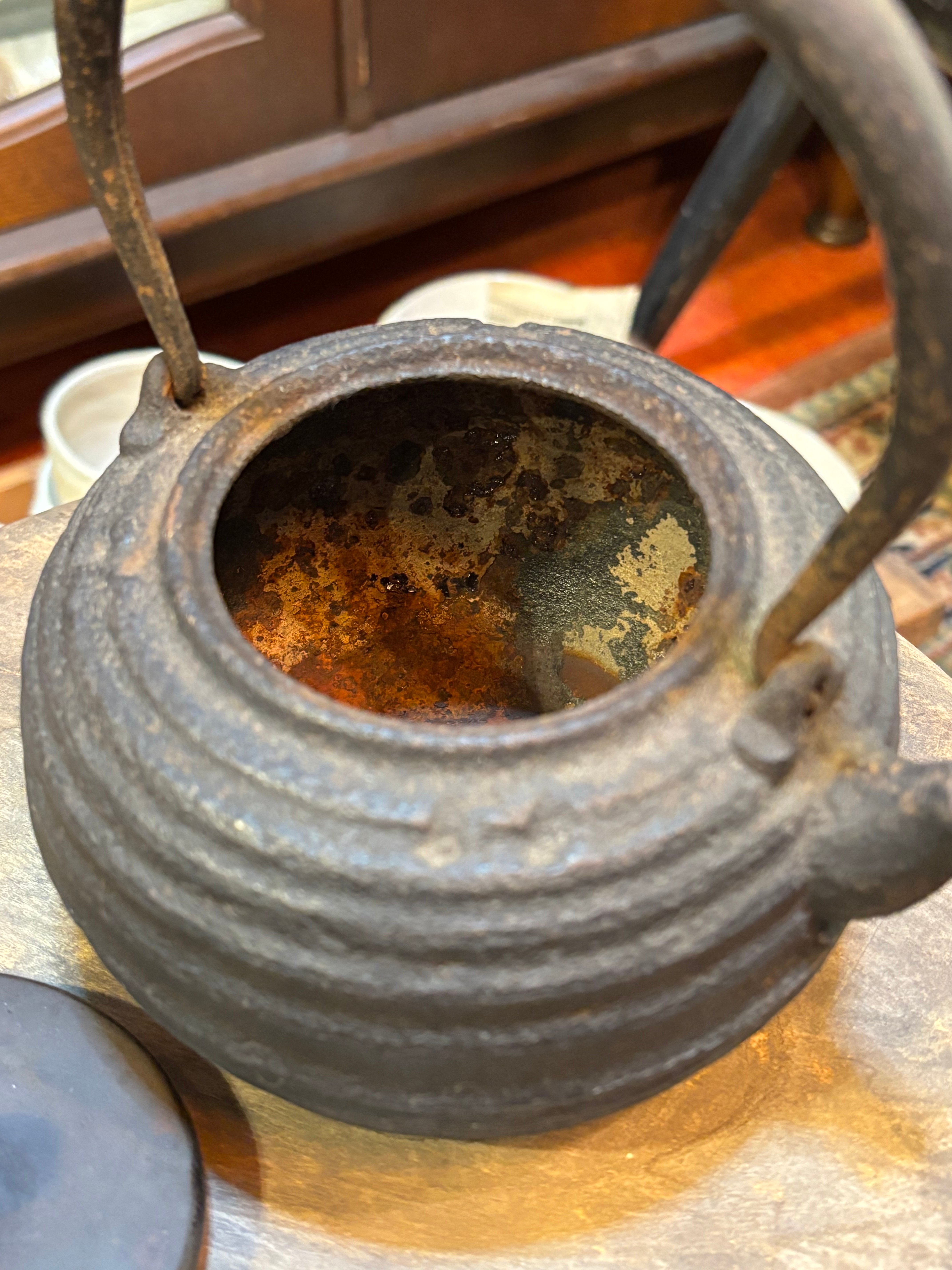 明治-大正】骨董品 土器式 京鉄瓶 | アンティーク家具と喫茶キャバレー