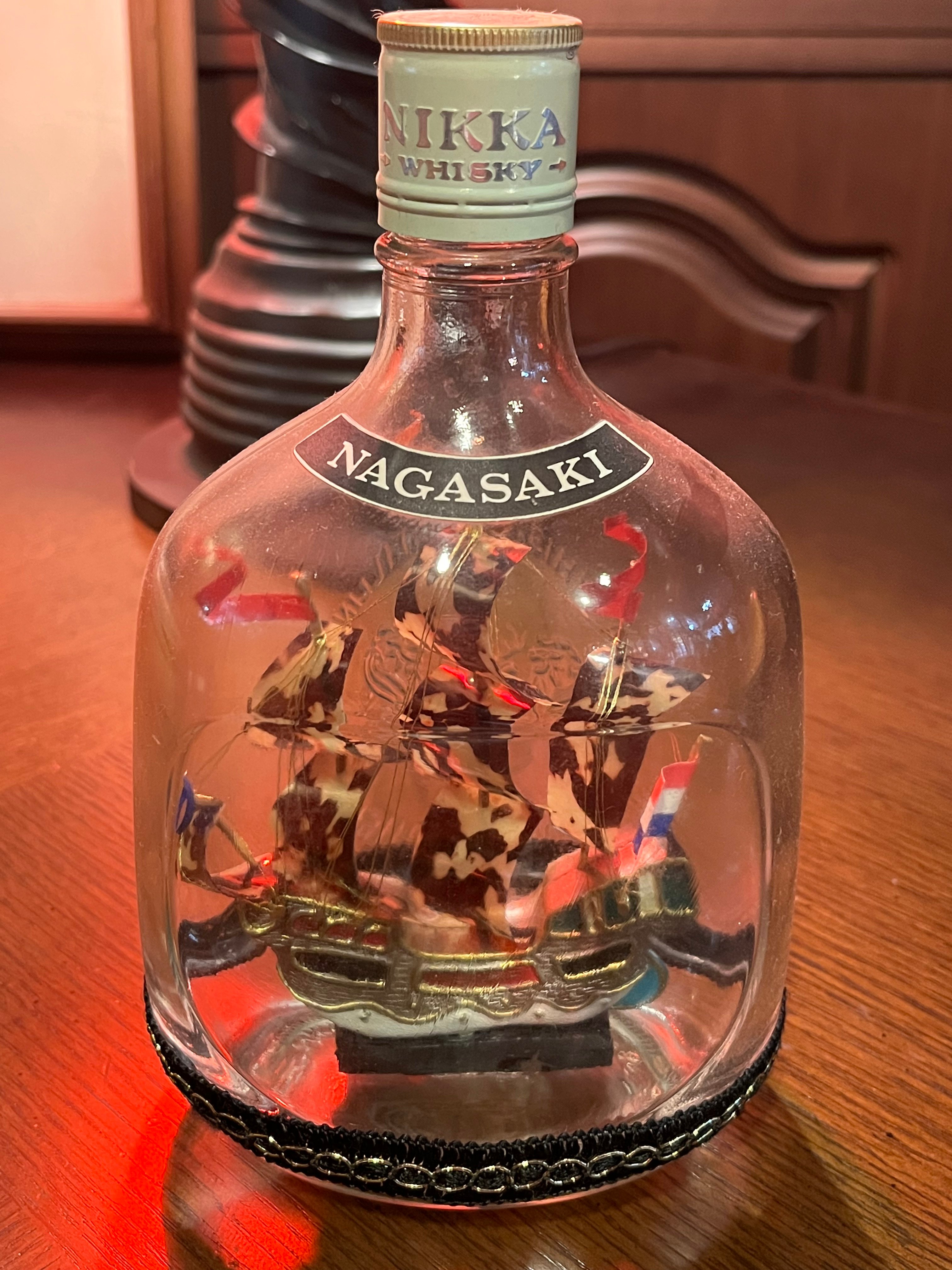 長崎工芸品 ステンドグラス風ボトルシップ original