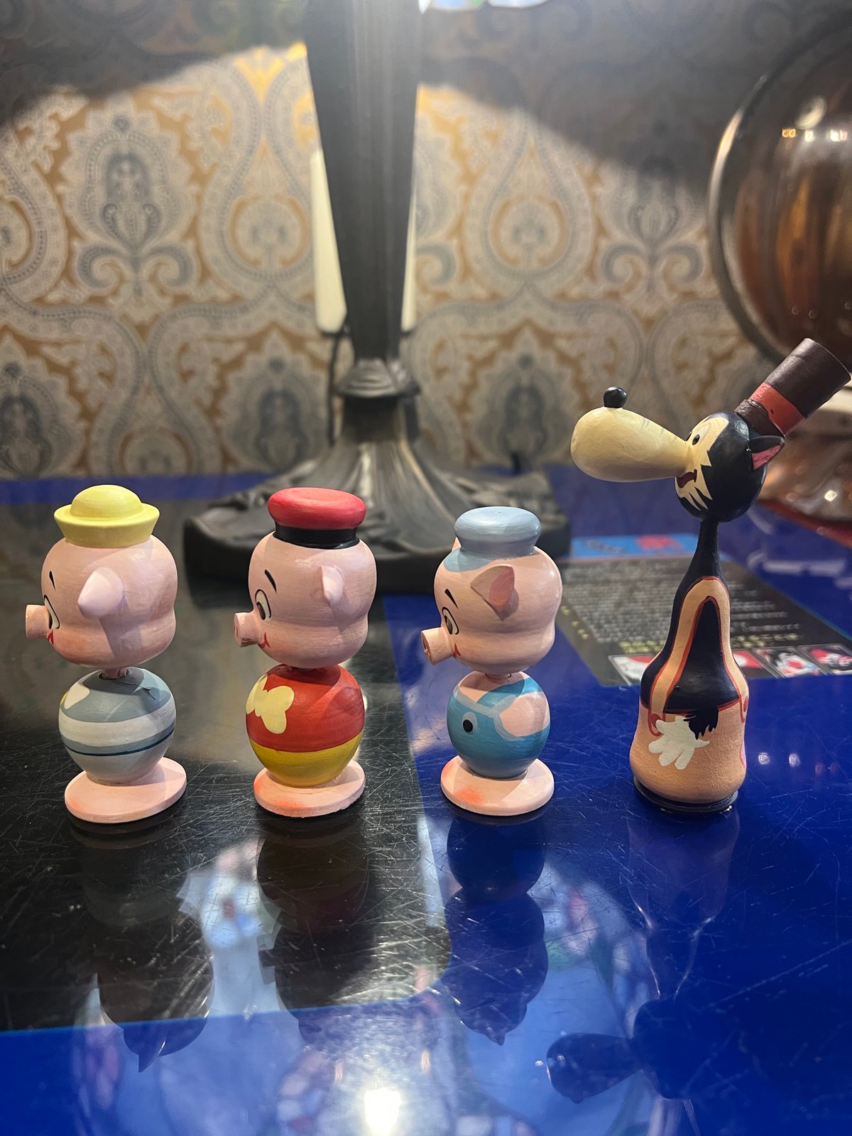 ディズニー3匹のこぶた まんがこけし4体セット（箱あり