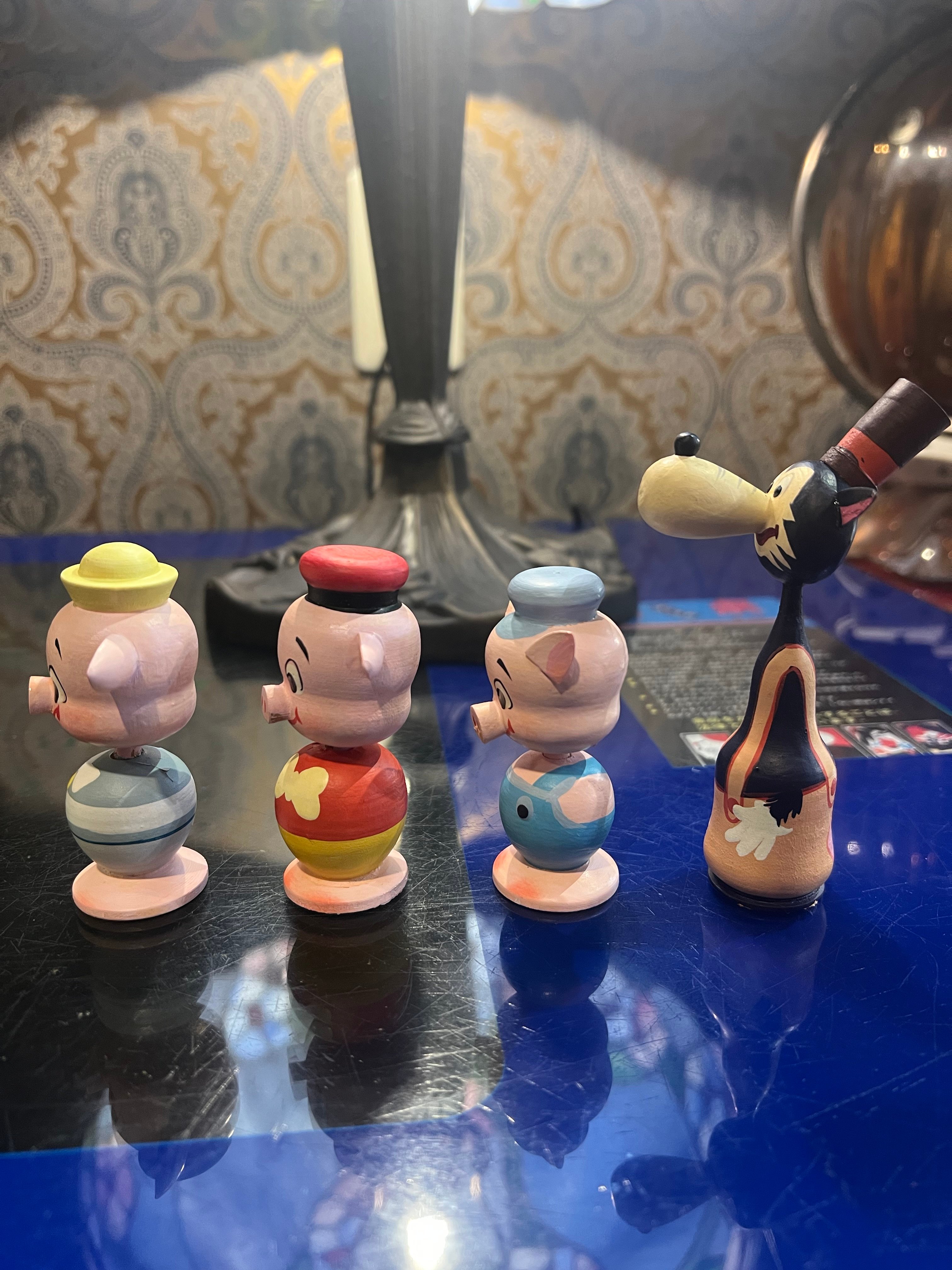 ディズニー3匹のこぶた まんがこけし4体セット（箱あり