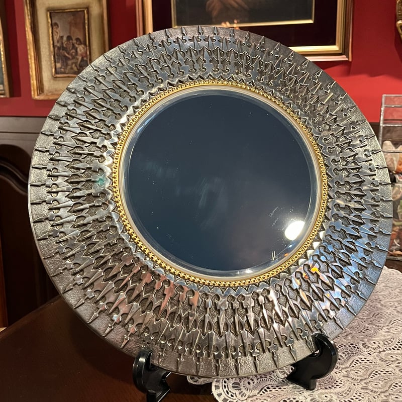 ベルギー製　1960年代　照明付き　アンティーク　ミラー　壁掛け式　ヴィンテージ 1960年代 ヴィンテージPOLA 壁掛けミラー | アンティーク家具と喫茶