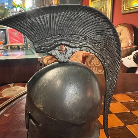 ギリシャ戦士のヘルメット置物（ブロンズ像）