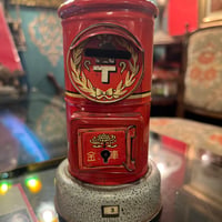 昭和レトロ！マルサン製 ブリキ製のポスト型貯金箱