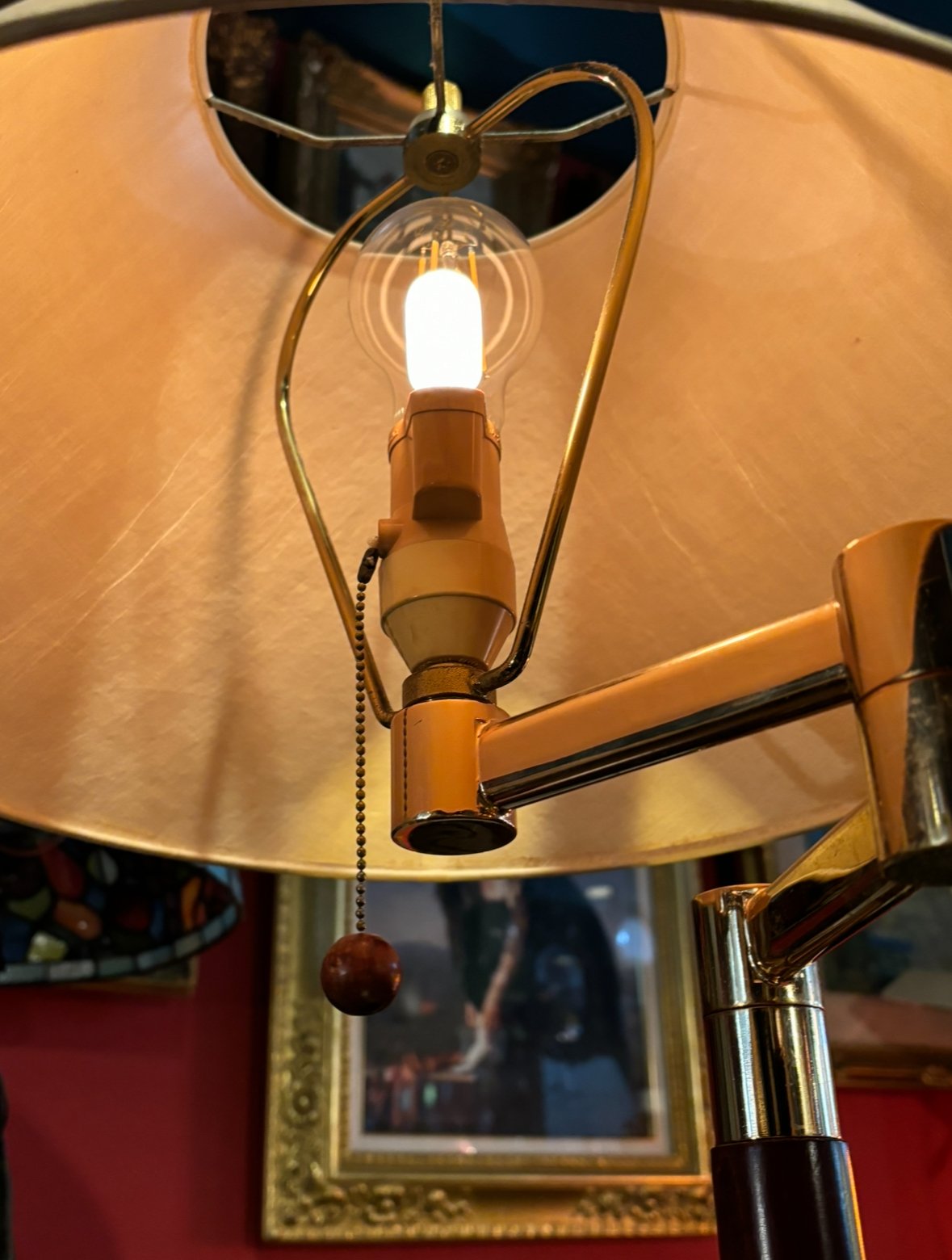 アンティークランプ スイングアーム シェードランプ 2段調光【電球別