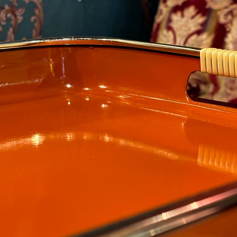 お盆 トレー オレンジ レトロ ポップ アンティーク