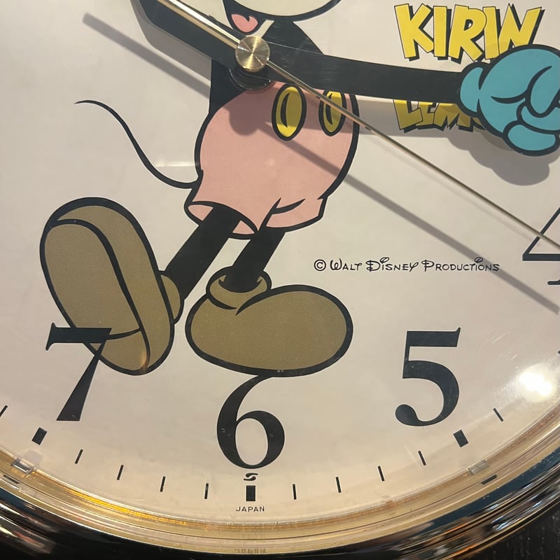 昭和レトロ ミッキー KIRIN LEMON 壁掛け時計 ディズニー 昭和レトロ KIRIN LEMONミッキー壁掛け時計 | アンティーク家具