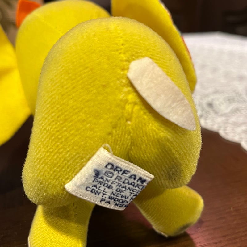 花柄の耳の黄色いゾウさん人形 | アンティーク家具と喫茶キャバレーの