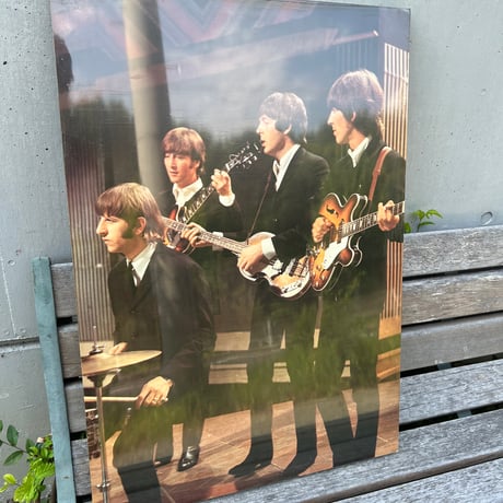 【当時物】BEATLES ビートルズ　木板パネルポスター