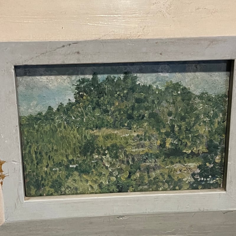 古い油絵 木製額縁 風景画 | アンティーク家具と喫茶キャバレーの 