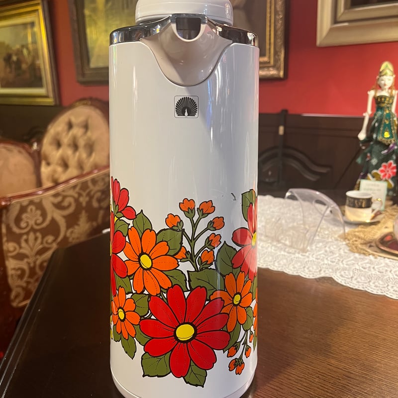 昭和レトロ】ピーコック花柄魔法瓶（箱なし） | アンティーク家具と