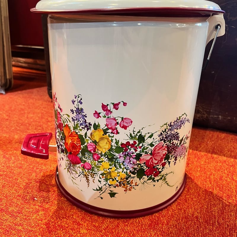 ○ママポット レトロ花柄ゴミ箱 デットストック品 箱有り