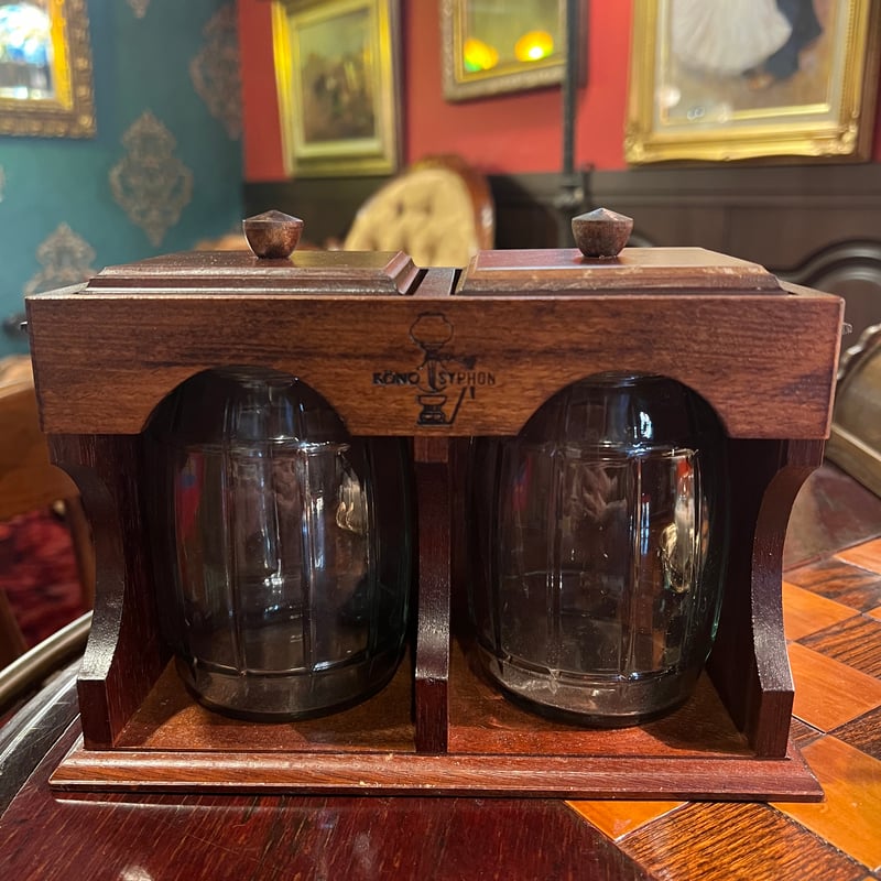 KONO 木製収納付きガラスコーヒーキャニスター | アンティーク家具と