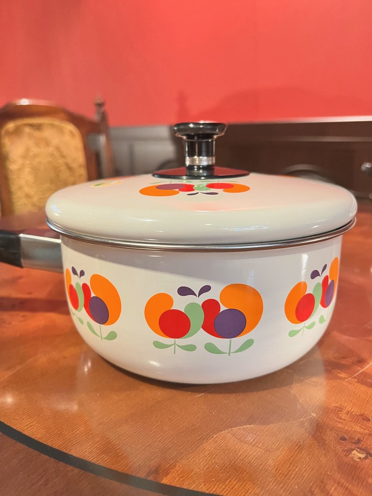 アンティーク花柄ホーロー鍋セット 未使用品 EJIRY エジリー 花柄ホーロー鍋セット 大中小 おたま