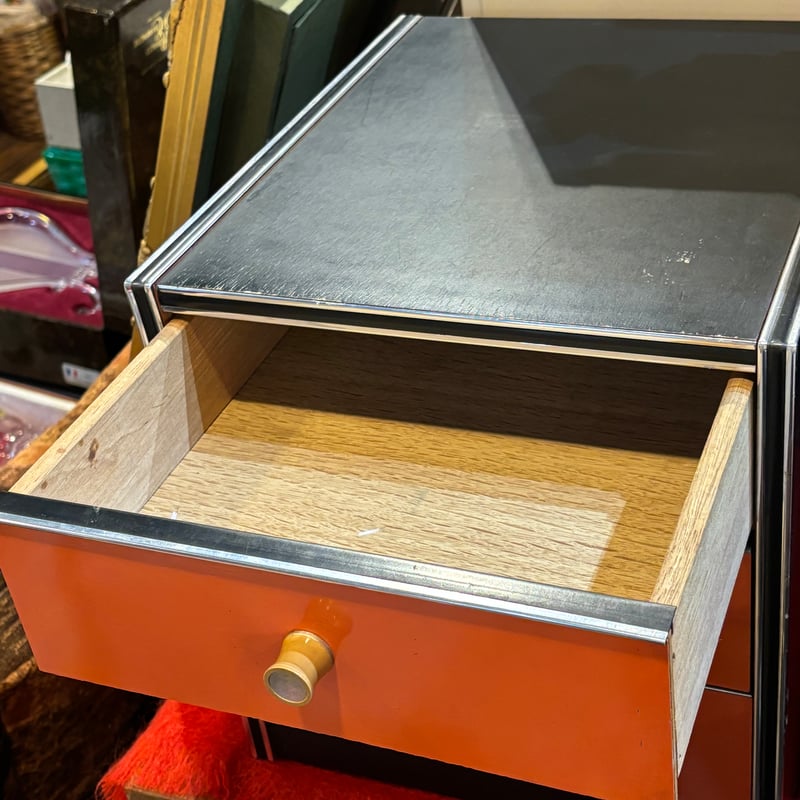 昭和レトロ オレンジの小引き出し | アンティーク家具と喫茶