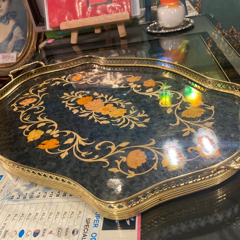 イタリア製 象嵌のトレー | アンティーク家具と喫茶キャバレーのネット