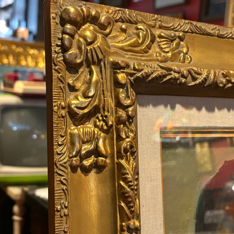 女性の肖像画 高級額縁 画家不明 | アンティーク家具と喫茶キャバレー