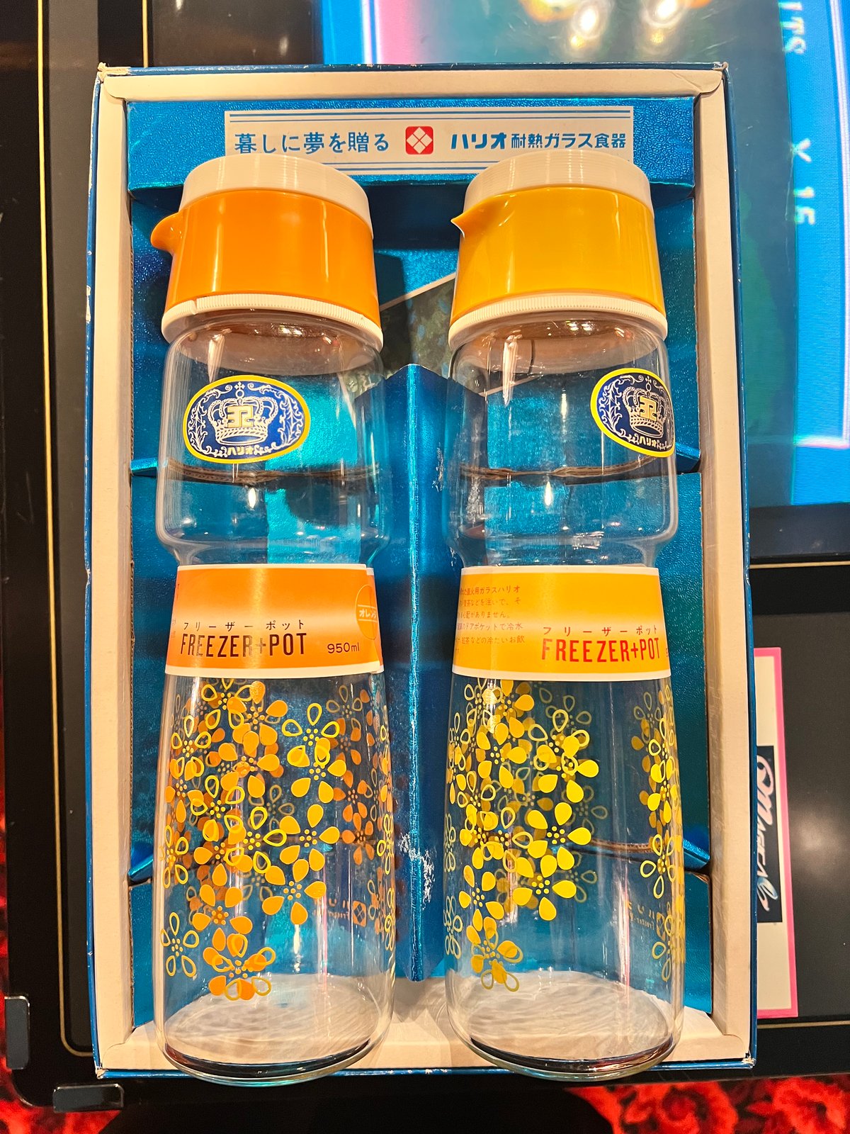 昭和レトロ】花柄フリーザーポット2本セット | アンティーク家具と喫茶