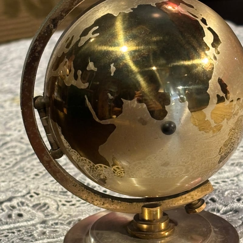 ゴールド地球儀型置時計 ジャンク] WINDMILL ウインドミル 地球儀型置時計 時計 アンティーク