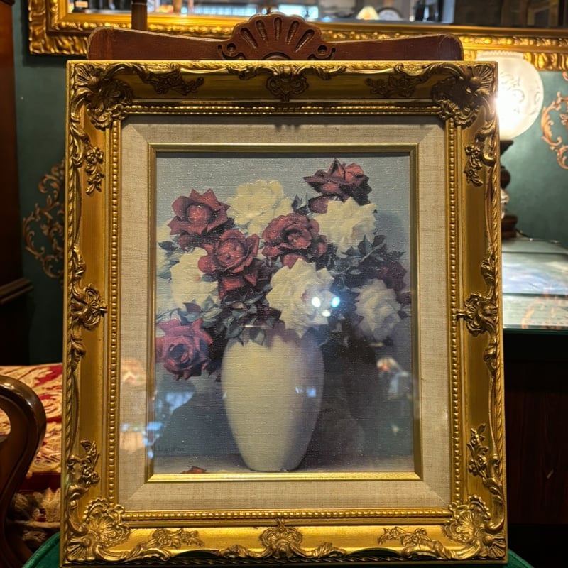 薔薇の絵画 高級額縁 | アンティーク家具と喫茶キャバレーの