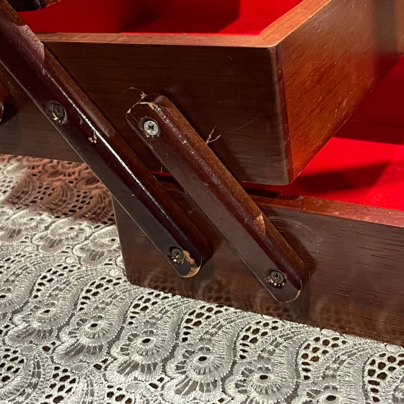 【３段引出し】裁縫箱！小物入れ！古道具 レトロ家具 ビンテージ家具 3段引出し箱 古道具 インテリア 仕切り箪笥 小箱 レターケース