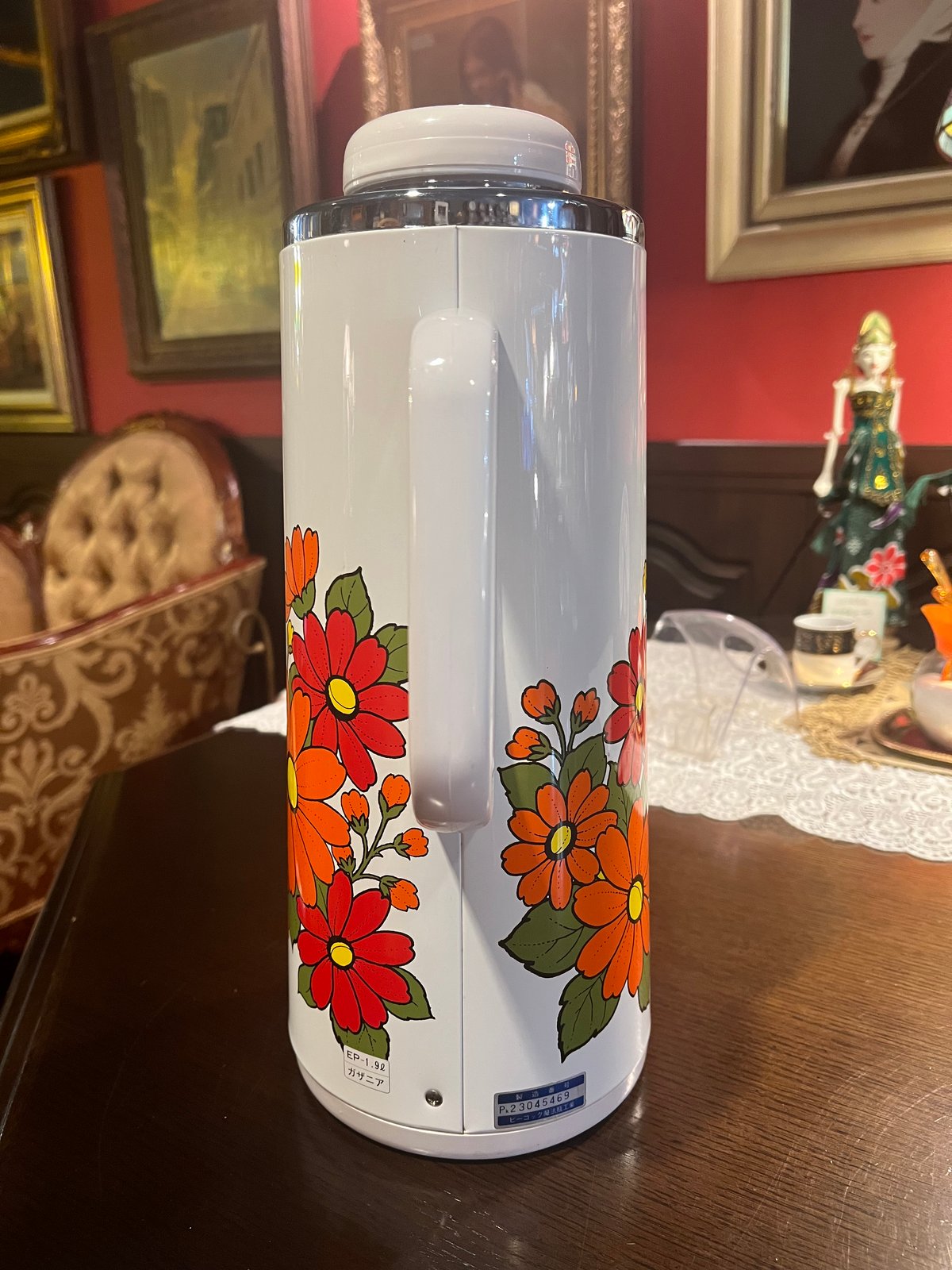 昭和レトロ】ピーコック花柄魔法瓶（箱なし） | アンティーク家具と