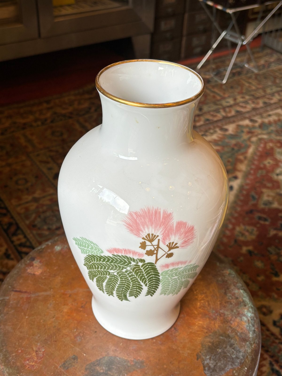 大倉陶園　ネムノキ花瓶　珍品希少 大倉陶園 OKURA ネムノキ 花瓶 | アンティーク家具と喫茶キャバレーの