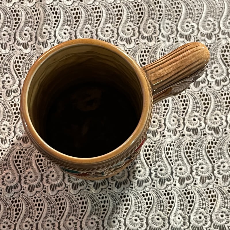 アンティーク　ドイツ製　色絵人物文　銅装飾　ビアジョッキ　N　5571 fit=scale-down,w=1200