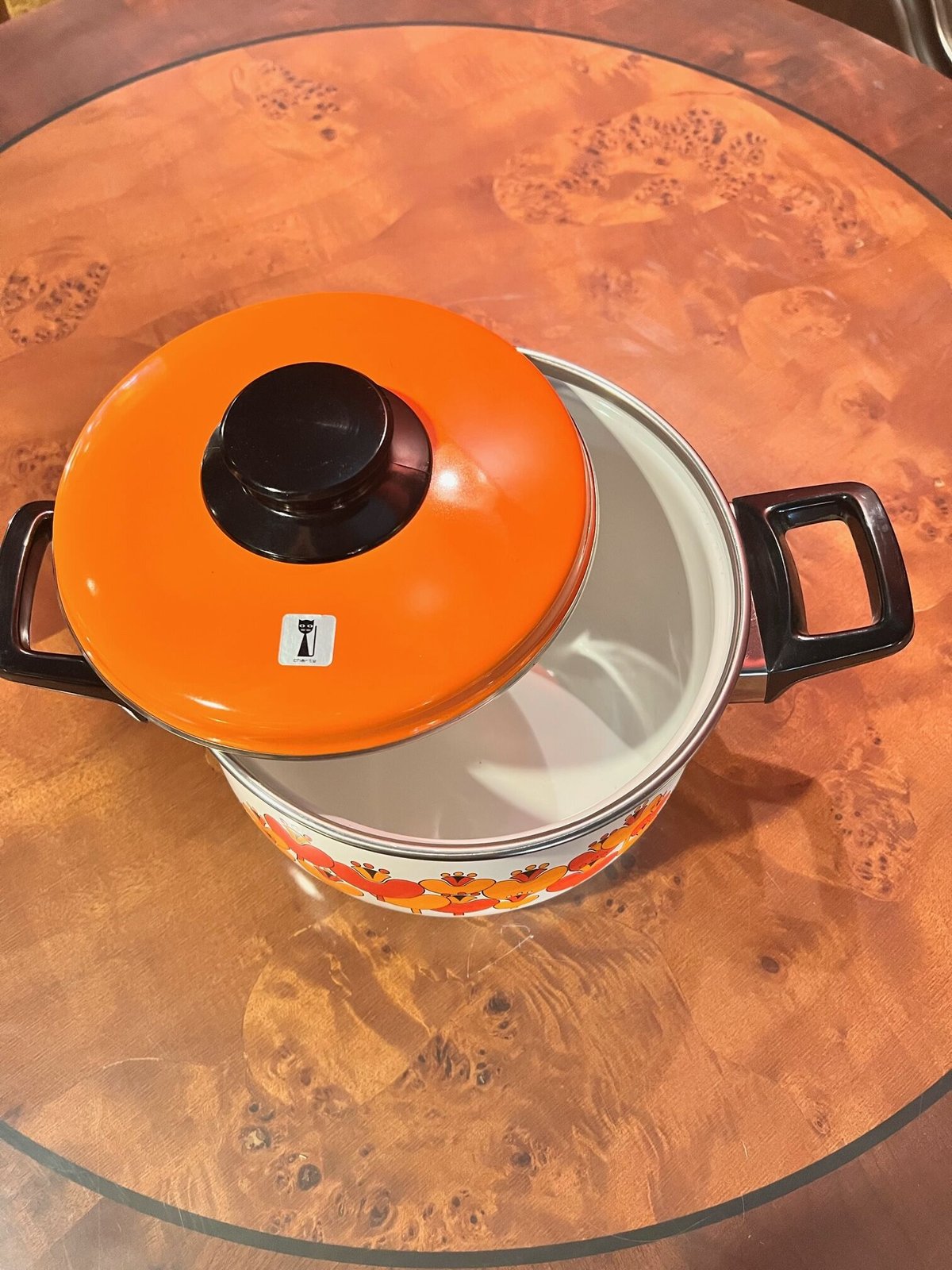 レトロポップ かわいいcharte花柄ホーロー両手鍋 | アンティーク家具と 