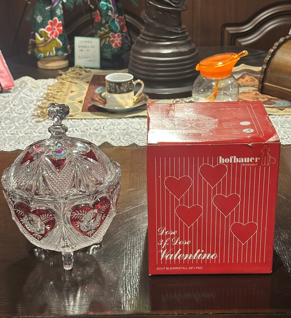 ホフバウアー（HOFBAUER) クリスタルキャンディポットドイツ製