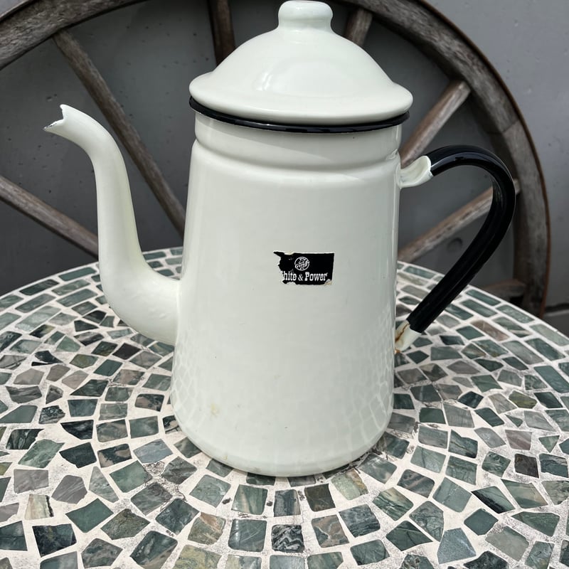 ホーロー風呂giraffe印 Giraffeキリン印ホーローケトル 2.7ℓ／ホワイト×ネイビー