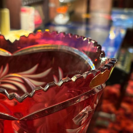 カットガラス　花瓶　フラワーベース　ドイツ製