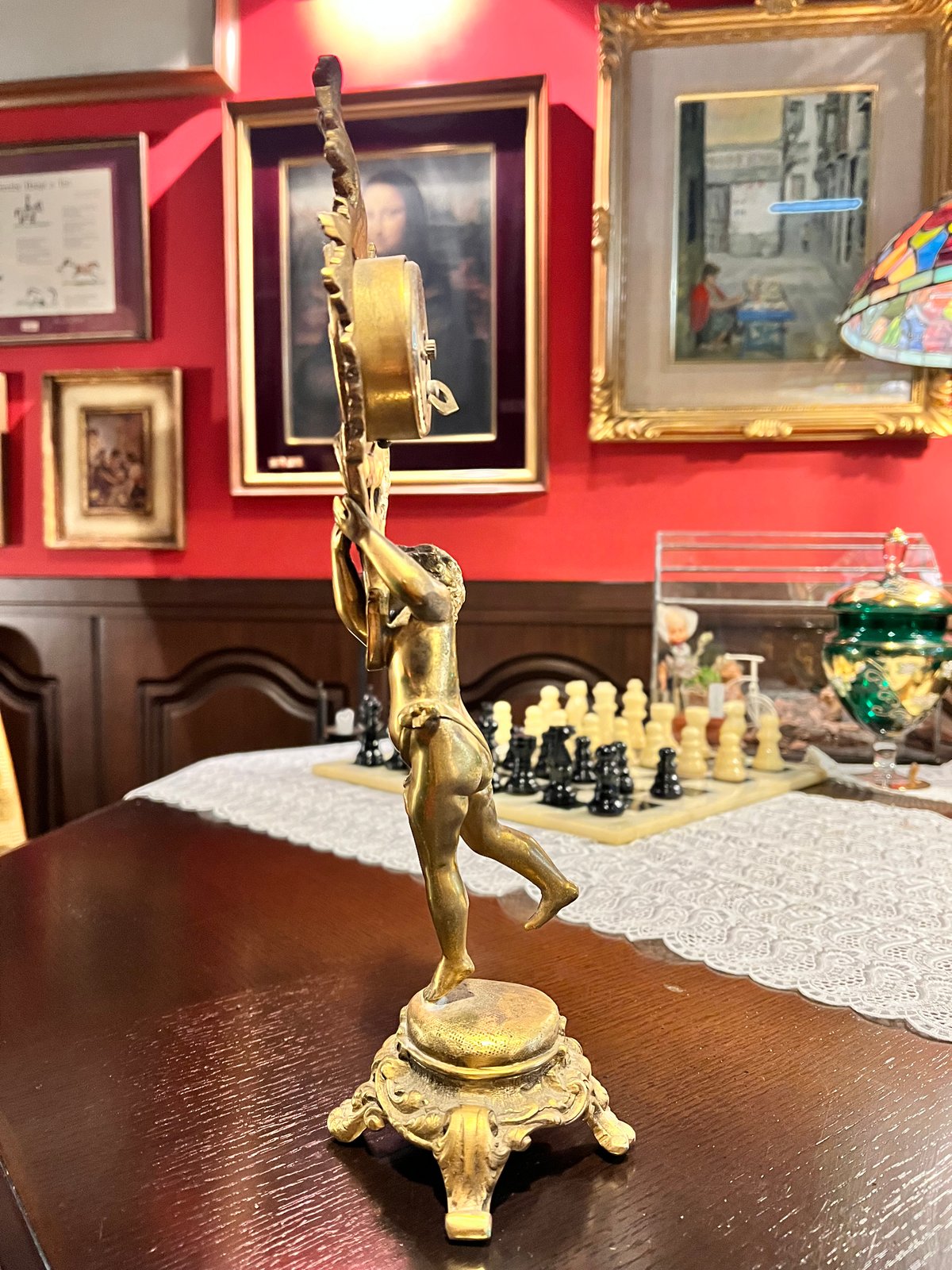 ❤アンティーク加工 リバーシブル天使の壁型ミラーオブジェ 裏面シェルフ ブライス ❤アンティーク加工 リバーシブル天使の壁型ミラーオブジェ 裏面