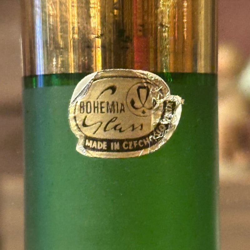 ボヘミアグラス　水指　特注品 ボヘミアグラス 水さし、6点グラス チェコスロバキア産