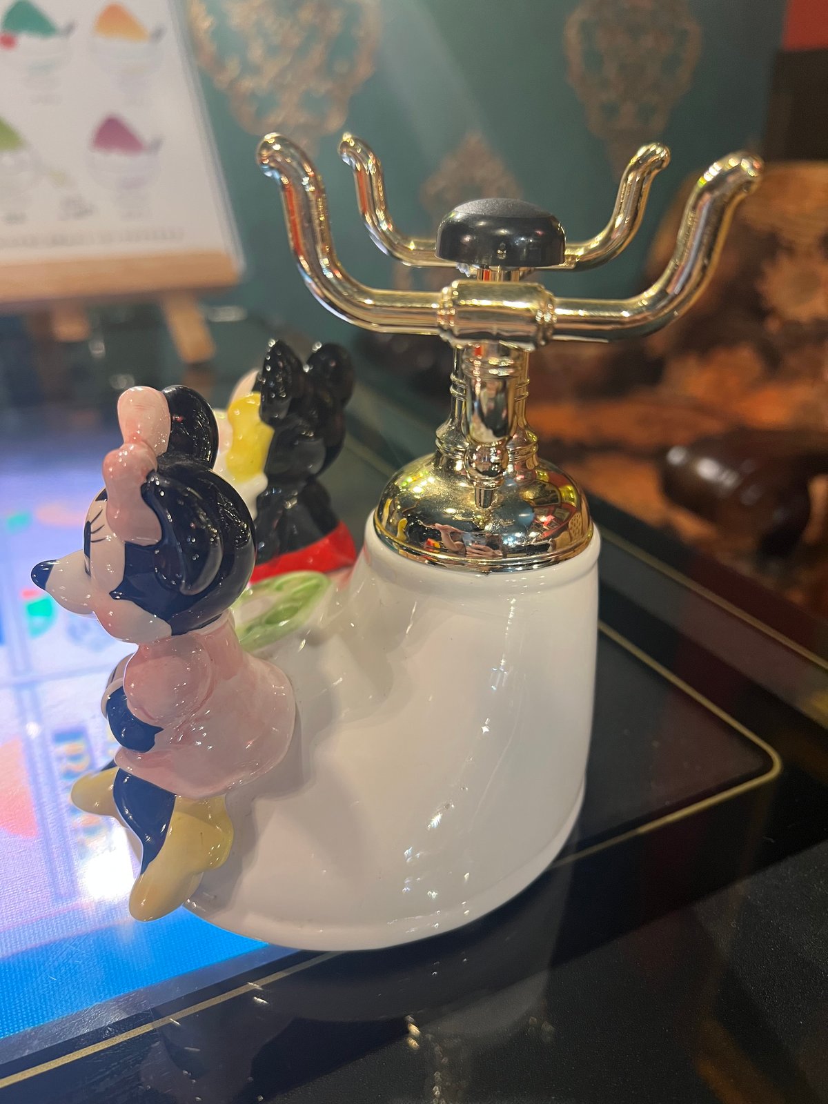 オルゴール ミッキーとミニーの受話器置き（陶器製） | アンティーク